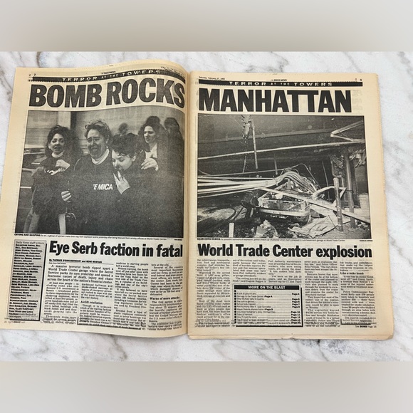 3 original newspapers from the first World Trade Center bombing in March 1993 - Picture 3 of 7